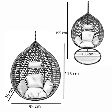 Silla Colgante Hawái M Caramelo Cojín Marfil - 7