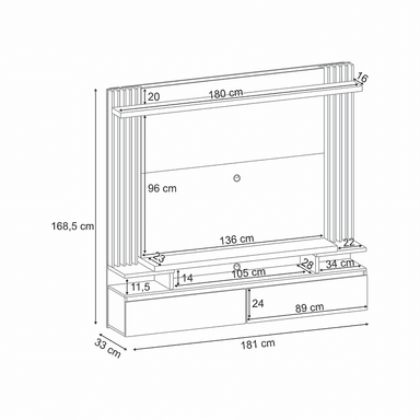 HOME TV PANEL TURÍN 55' 181X169X33 CM - 2