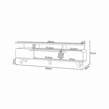 RACK TV VILNIUS 70' 182X62X41 CM - 3