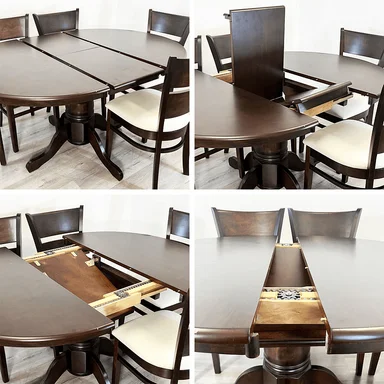 JUEGO DE COMEDOR EXTENDIBLE JULIETTE CHOCOLATE 6 SILLAS MARFIL - 4