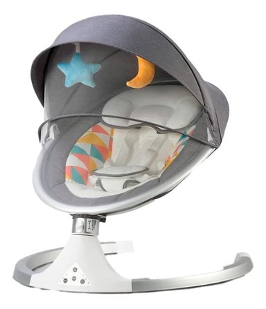 SILLA GLOBAL LATIN GROUP 1300500 CUNA MECEDORA AUTOMÁTICA BEBÉ CONTROL REMOTO GRIS - 1
