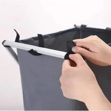 CANASTO CESTA ORGANIZADOR ROPA PLEGABLE XL GRIS - 5