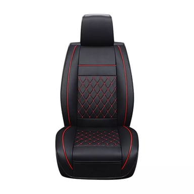 FUNDA ASIENTO AUTO IMPORTCLICK PREMIUM ECO CUERO LISBOA NEGRO ROJO - 1