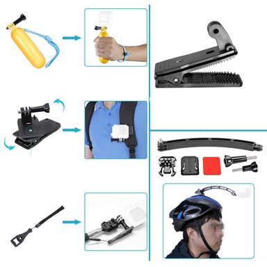 KIT IMPORTCLICK TEC.108 51 ACCESORIOS CÁMARA DEPORTIVA GOPRO ESTUCHE - 4