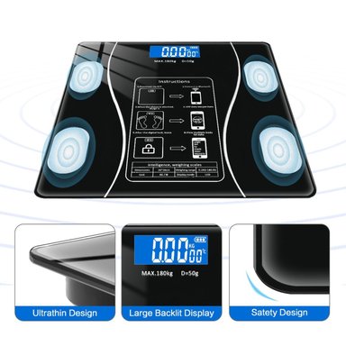 PESA IMPORTCLICK SAL.42 BALANZA ELECTRÓNICA BLUETOOTH 27 CM VIDRIO NEGRO - 3
