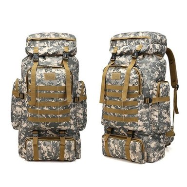 MOCHILA TÁCTICA IMPORTCLICK HOG.370 TELA GRIS CAMPING TREKKING SENDERISMO 80 L - 2