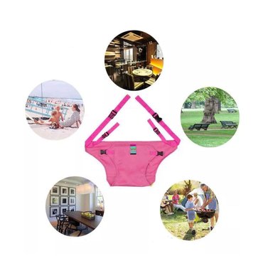 SUJETADOR IMPORTCLICK INF.77 ARNÉS INFANTIL BEBÉ SILLA PORTÁTIL ROSADO PALO ROSA - 4