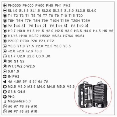 SET HERRAMIENTAS IMPORTCLICK DESTORNILLADORES HER.33 135 PIEZAS PRECISION PROFESIONAL 135 EN 1 - 7