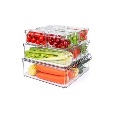 SET 7 CONTENEDORES ORGANIZADORES REFRIGERADOR TAPA - 1
