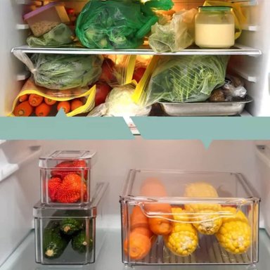 SET 7 CONTENEDORES ORGANIZADORES REFRIGERADOR TAPA - 5