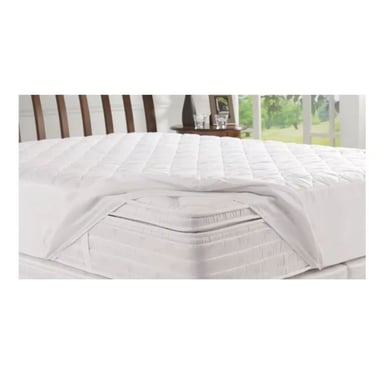 CUBRECOLCHÓN IMPORTCLICK 2 PLAZAS BLANCO LISO 200X150X200 CM - 4