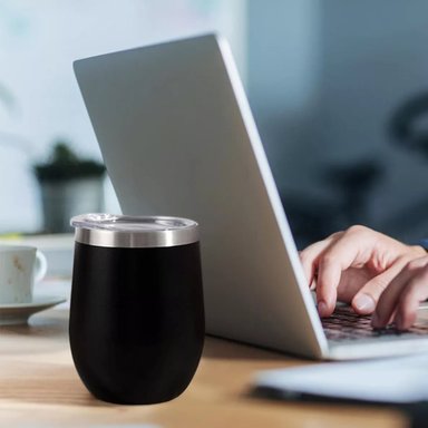 VASO MUG TÉRMICO ACERO INOXIDABLE 360 ML NEGRO - 4