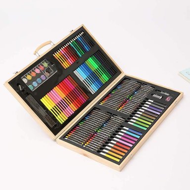 SET IMPORTCLICK ARTE MALETA MADERA 180 PIEZAS - 2
