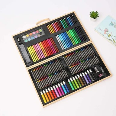 SET IMPORTCLICK ARTE MALETA MADERA 180 PIEZAS - 3
