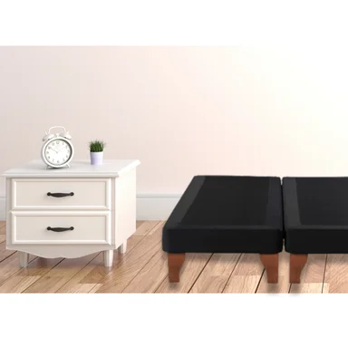 BASE DIVIDIDA CAMA EUROPEA 2 PLAZAS 150X190 CM NEGRO LINO - 5