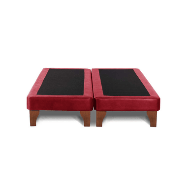 BASE DIVIDIDA CAMA EUROPEA 2 PLAZAS 150X200 CM ROJO FELPA - 2