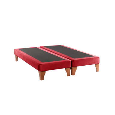 BASE DIVIDIDA CAMA EUROPEA 2 PLAZAS 150X200 CM ROJO FELPA - 3