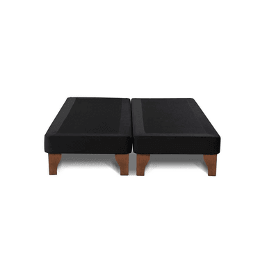 BASE DIVIDIDA CAMA EUROPEA 2 PLAZAS 150X200 CM NEGRO FELPA - 2