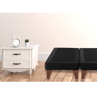 BASE DIVIDIDA CAMA EUROPEA 2 PLAZAS 150X200 CM NEGRO FELPA - 5