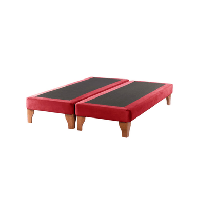 BASE DIVIDIDA CAMA EUROPEA 2 PLAZAS 150X190 CM ROJO FELPA - 1