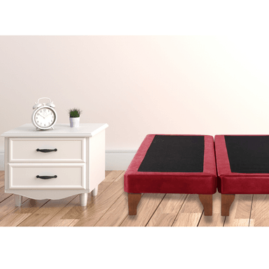 BASE DIVIDIDA CAMA EUROPEA 2 PLAZAS 150X190 CM ROJO FELPA - 5