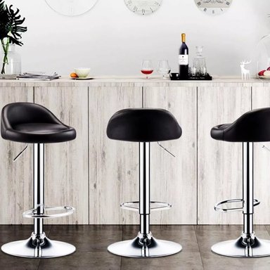 TABURETE IMPORTCLICK NEGRO SILLA PISO BAR 80 CM - 5