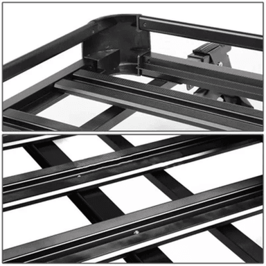 PARRILA TECHO AUTOMÓVIL ALUMINIO 15X90X130 CM BARRAS PORTA EQUIPAJE NEGRO - 4
