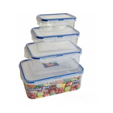 SET 4 TUPPER HERMÉTICOS ALIMENTOS PLÁSTICO ROJO - 1