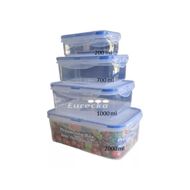 SET 4 TUPPER HERMÉTICOS ALIMENTOS PLÁSTICO ROJO - 2