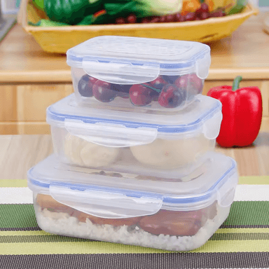 SET 4 TUPPER HERMÉTICOS ALIMENTOS PLÁSTICO ROJO - 4