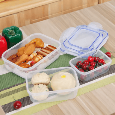 SET 4 TUPPER HERMÉTICOS ALIMENTOS PLÁSTICO AZUL - 5