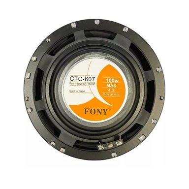 SET 2 PARLANTES AUTO 16 CM REDONDO 100 WATT COAXIAL 2 VÍAS HIFI NEGRO - 3