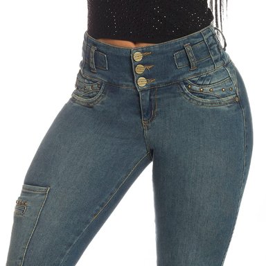 JEANS LEVANTA COLA 14400 AZUL CLARO CHEVIOTTO - 4