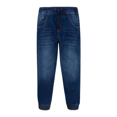 PANTALÓN ALGODÓN NIÑO OFFCORSS INDIGO OSCURO JOGGER EN DENIM CON BOLSILLOS BEBÉ - 1