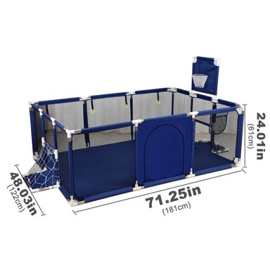 CORRAL SEGURIDAD MUNDO ONLINE ELITE-2101 CELESTE BEBES ARO BASKET 180CM + PELOTITAS - 3