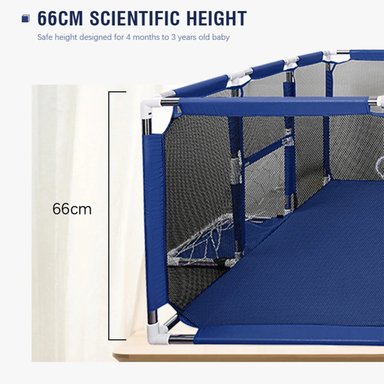 CORRAL SEGURIDAD MUNDO ONLINE ELITE-2101 CELESTE BEBES ARO BASKET 180CM + PELOTITAS - 4
