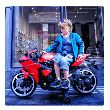 MOTO ELECTRICA NIÑOS ALTA GAMA LUCES LED Y SONIDOS ROJA - 6