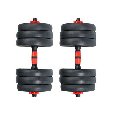 SET MANCUERNAS AJUSTABLES 20KG + UNION + BARRA - 2
