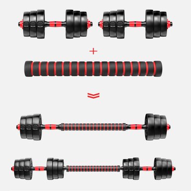 SET MANCUERNAS AJUSTABLES 20KG + UNION + BARRA - 6