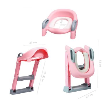 ESCALERA MUNDO ONLINE ASIENTO ADAPTADOR BAÑO NIÑOS/BEBÉS ROSADO - 3