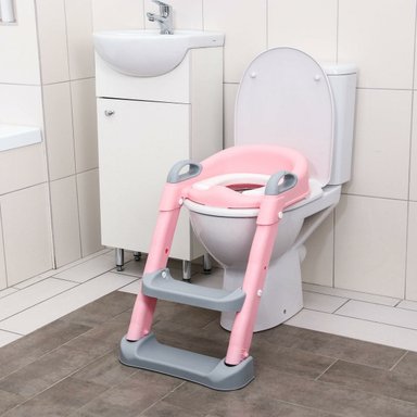 ESCALERA MUNDO ONLINE ASIENTO ADAPTADOR BAÑO NIÑOS/BEBÉS ROSADO - 6
