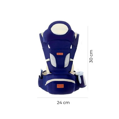 PORTABEBÉ MUNDO ONLINE ERGONÓMICO CON SOPORTE Y BOLSO AZUL - 2