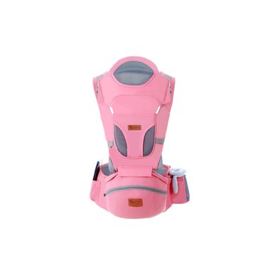 PORTABEBÉ MUNDO ONLINE ERGONÓMICO CON SOPORTE Y BOLSO ROSADO - 1