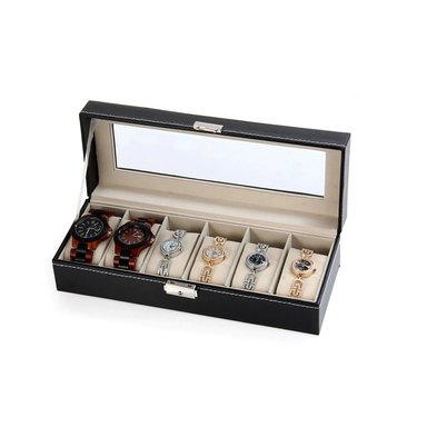 CAJA ORGANIZADORA 6 RELOJES DE LUJO EXCELENTE CALIDAD - 6