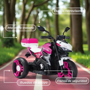 MOTO ELECTRICA NIÑO A BATERIA NITRO ITALY V4 LUZ Y SONIDO - 6