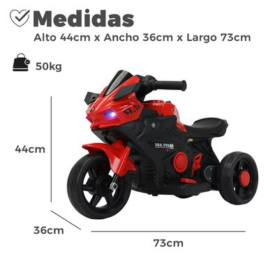 MOTO ELECTRICA INFANTIL 3 RUEDAS CON SONIDO RR BRAVE 6V - 2