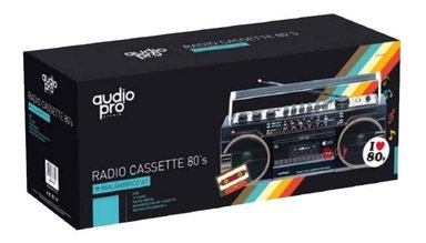 RADIO BLUETOOTH AUDIO PRO X-BASS RETRO CASSETTE 10W PS - 2