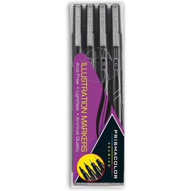 TIRALINEAS Y MARCADOR PRISMACOLOR PREMIER SET 4 NEGROS - 1
