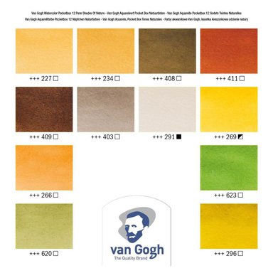 ACUARELA EN PASTILLAS VAN GOGH SET 12 TONOS NATURALES - 4