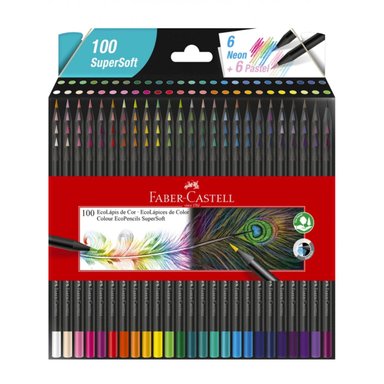 SET 100 LAPICES COLORES FABER CASTELL ECOLAPICES SUPERSOFT - 1